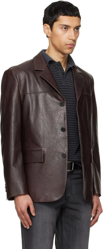 TONYWACK Brown Vegetable Lamb Leather Blazer 2