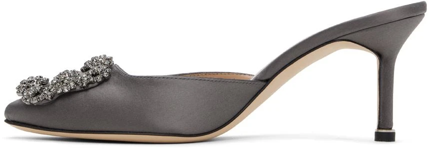 Manolo Blahnik Gray Hangisimu Mules 3