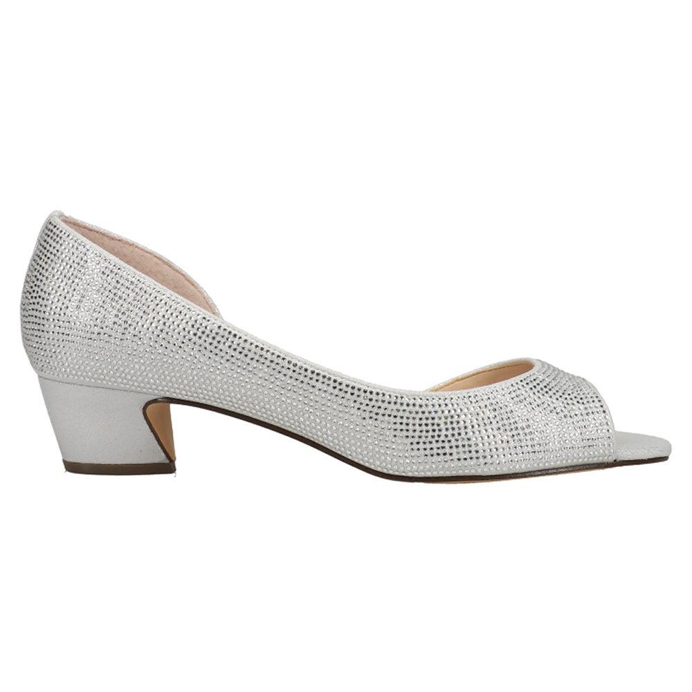 Nina Rossie Rhinestone Peep Toe Wedding Pumps