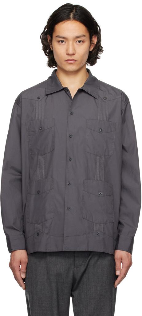 Shop Navy Guayabera Shirt on Sale at BeyondStyle – Get 62% Off