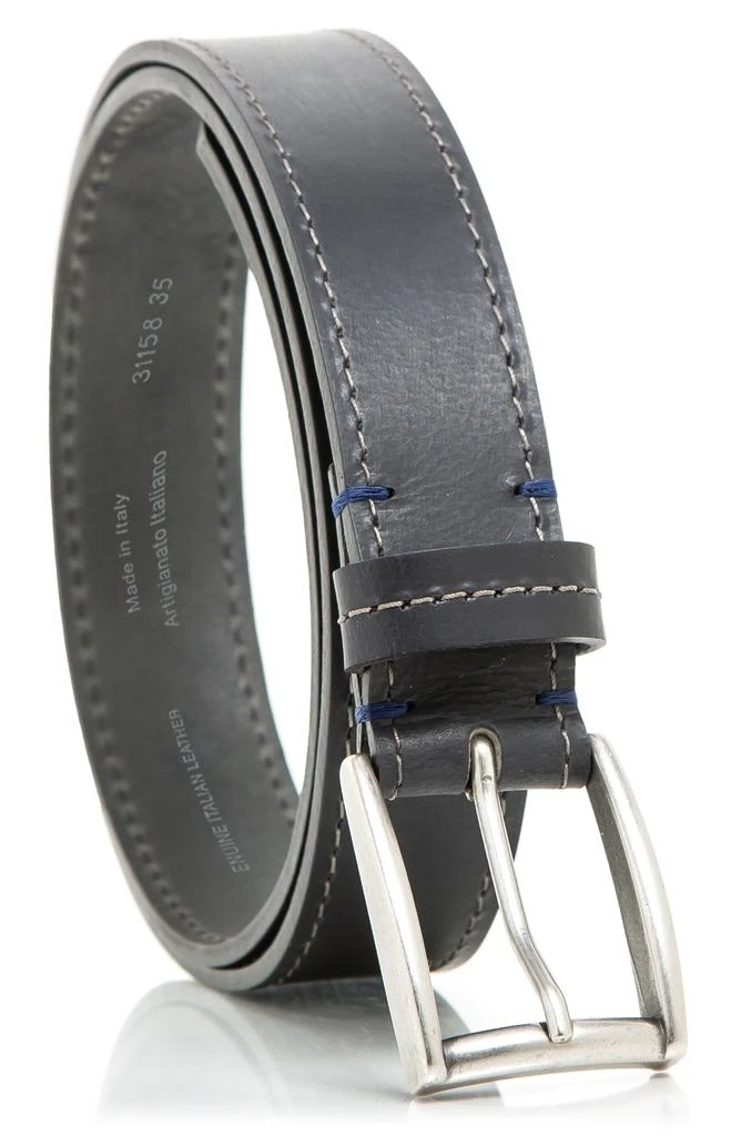 MADE IN ITALY Stitched Leather Belt