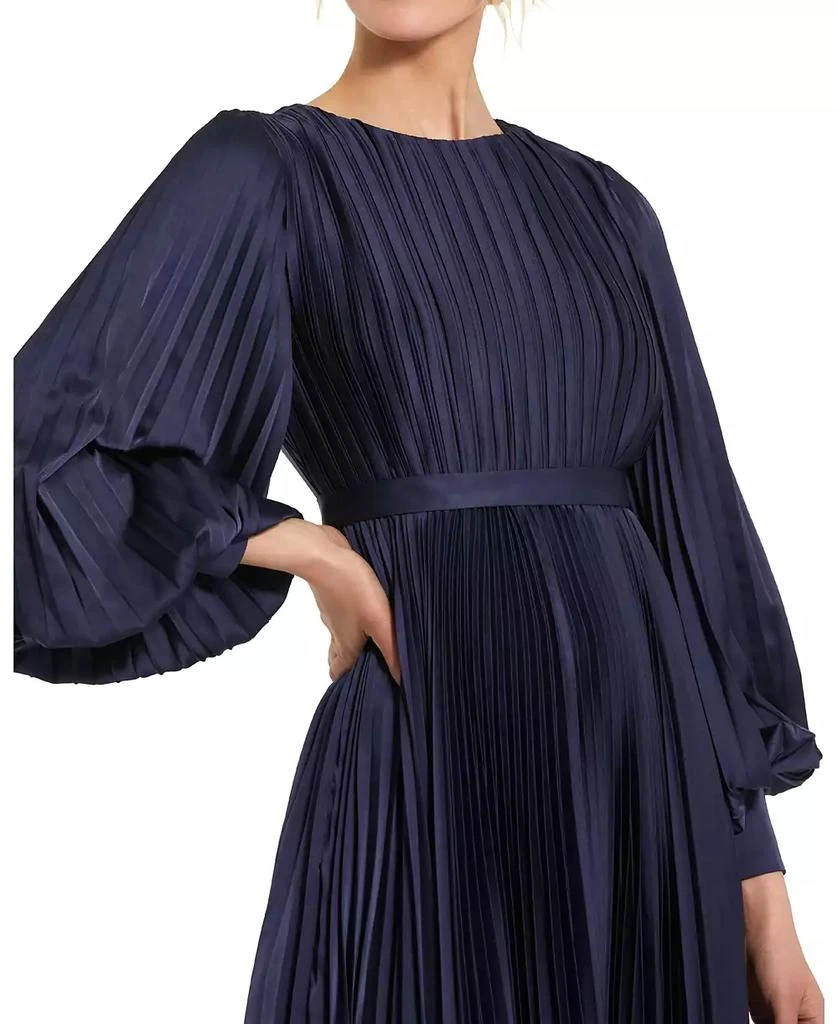 strapless open back dress Reagan Satin Pleated Midi Dress main image 0