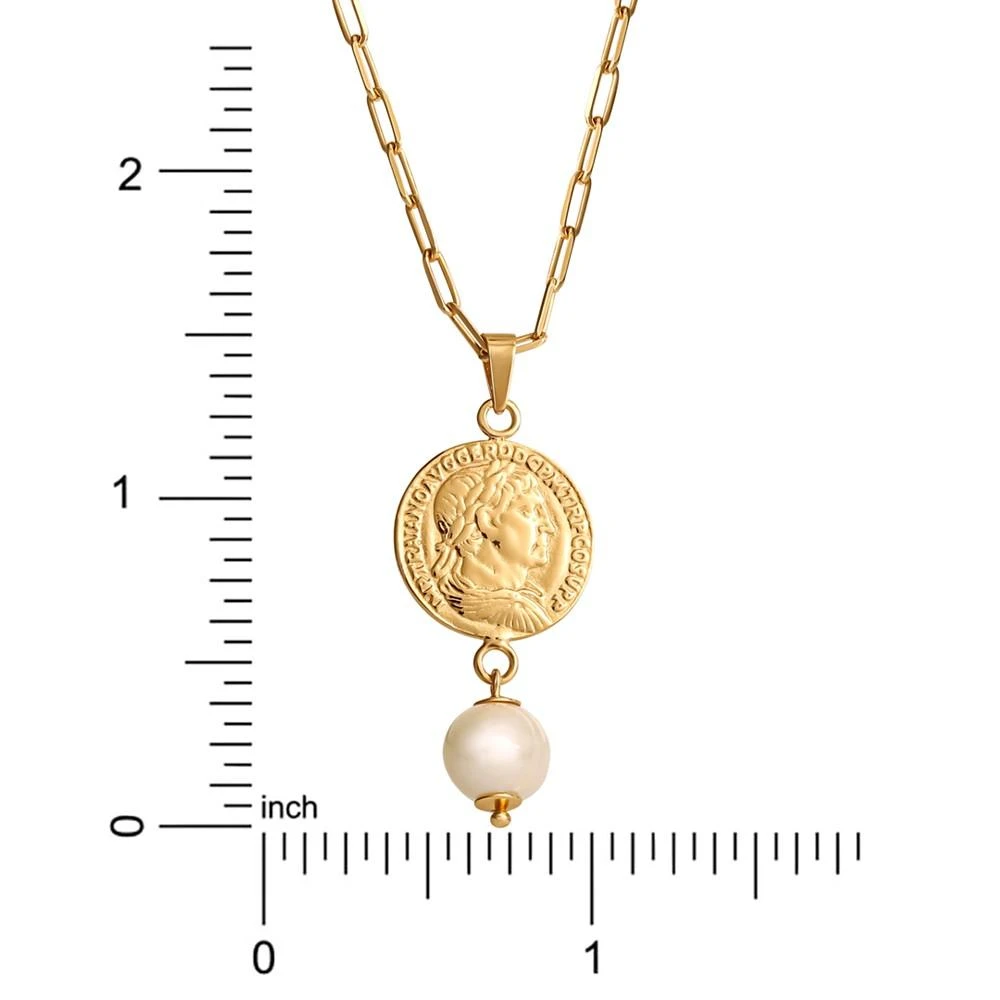 Macy's Pearl Coin 18" Pendant Necklace in 18k Gold-Plated Sterling Silver 4