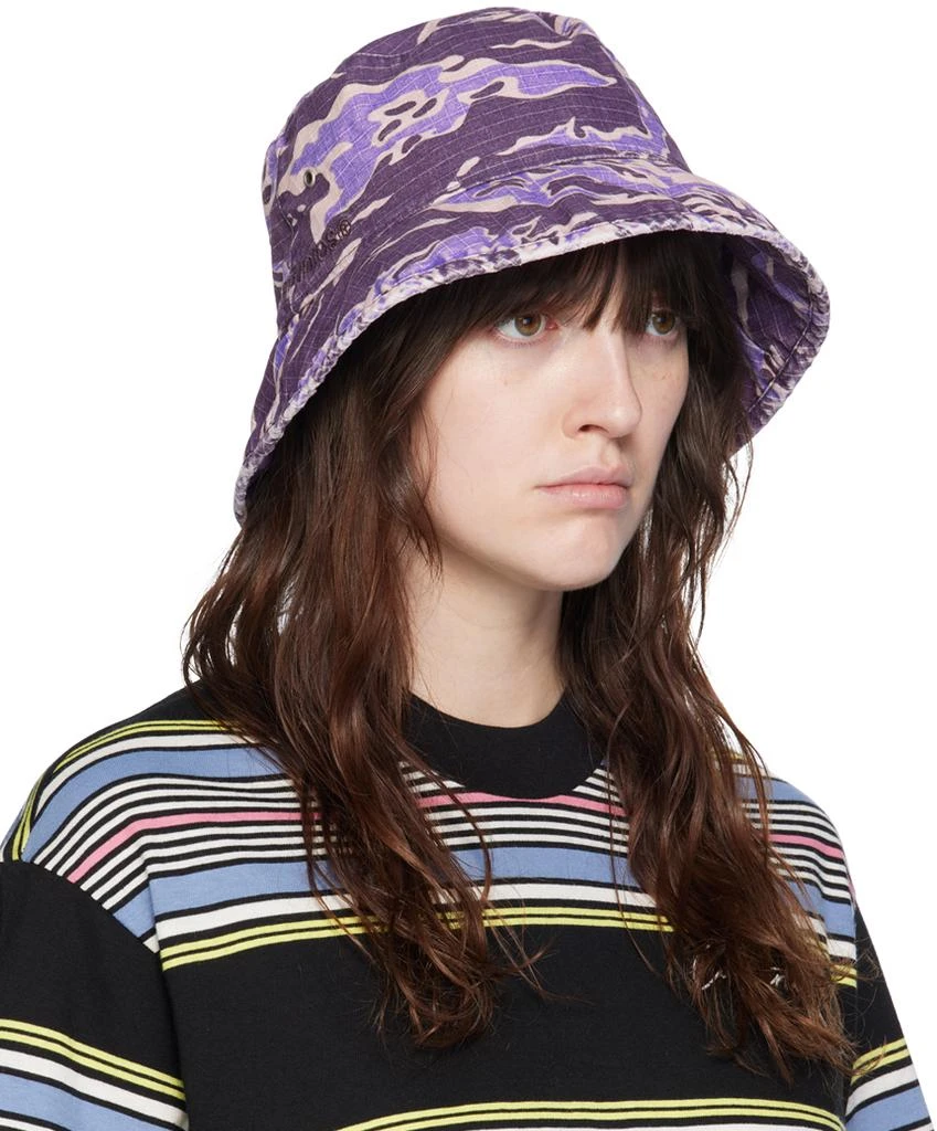 Acne Studios Purple Brimmo Flame Camo Bucket Hat 2