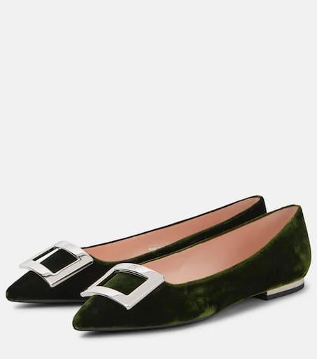 Roger Vivier Faux fur-trimmed ballet flats 4
