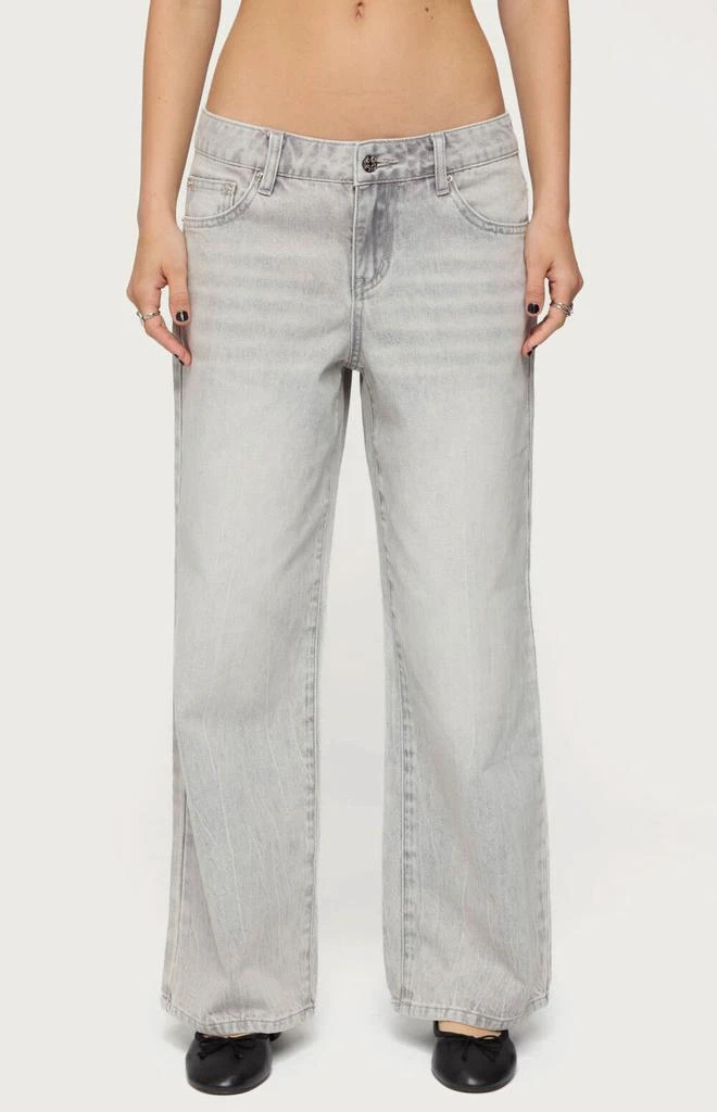 Edikted Petite Magda Low Rise Acid Wash Jeans 1