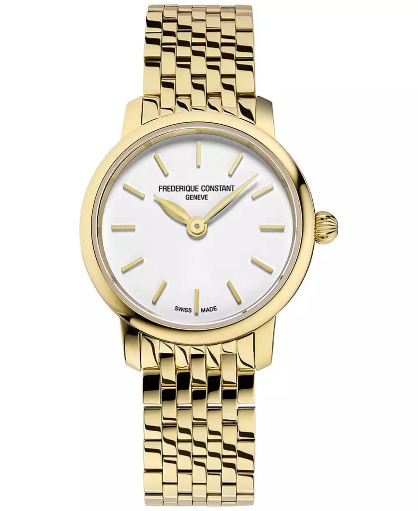 Frederique Constant Women's Swiss Slimline Mini Gold-Tone Stainless Steel Bracelet Watch 25mm