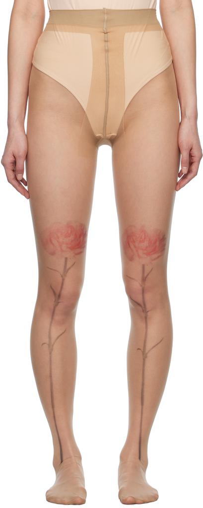 Simone Rocha Beige Sheer Carnation Tights