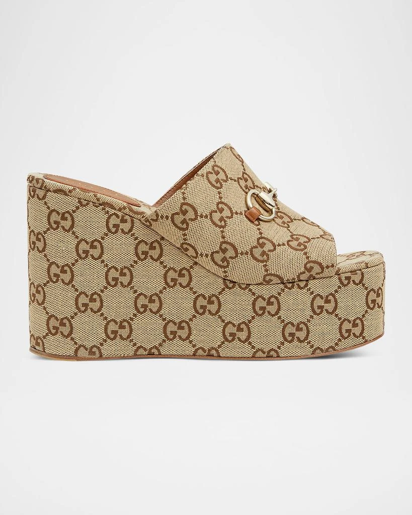 Gucci Carmen GG Canvas Platform Wedge Sandals 1