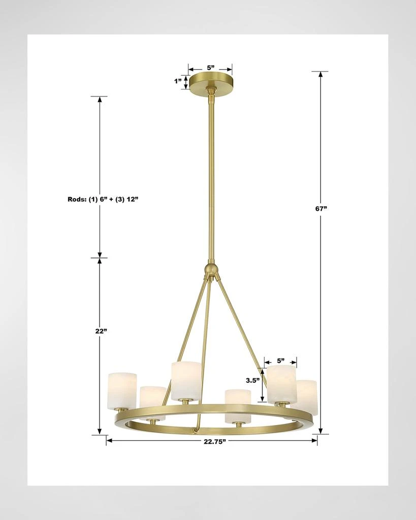 Crystorama Aragon 23" Round 6-Light Chandelier 4