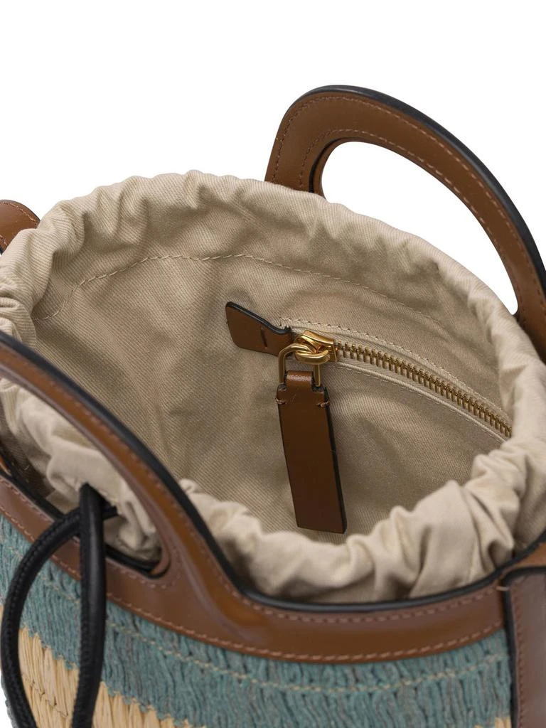 Marni Marni Logo Detailed Striped Woven Bucket Bag 5