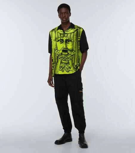 Versace Printed satin bowling shirt 2