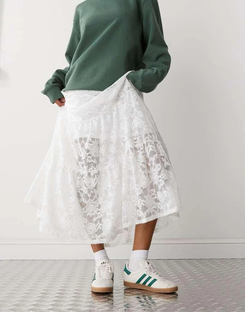 Adidas adidas Originals Gazelle trainers in cream and green 2
