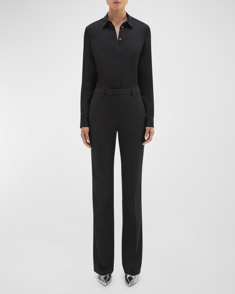 Theory Traceable Wool Slim Straight-Leg Trousers