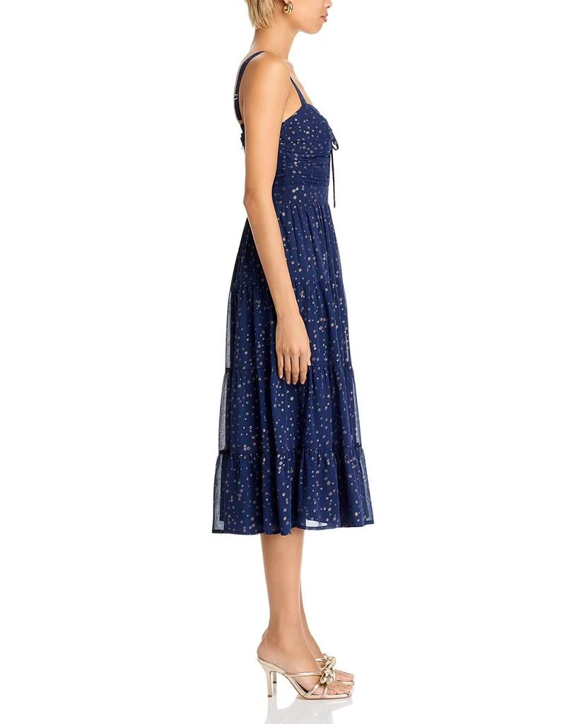 AQUA Ruched Tiered Midi Dress - Exclusive 5