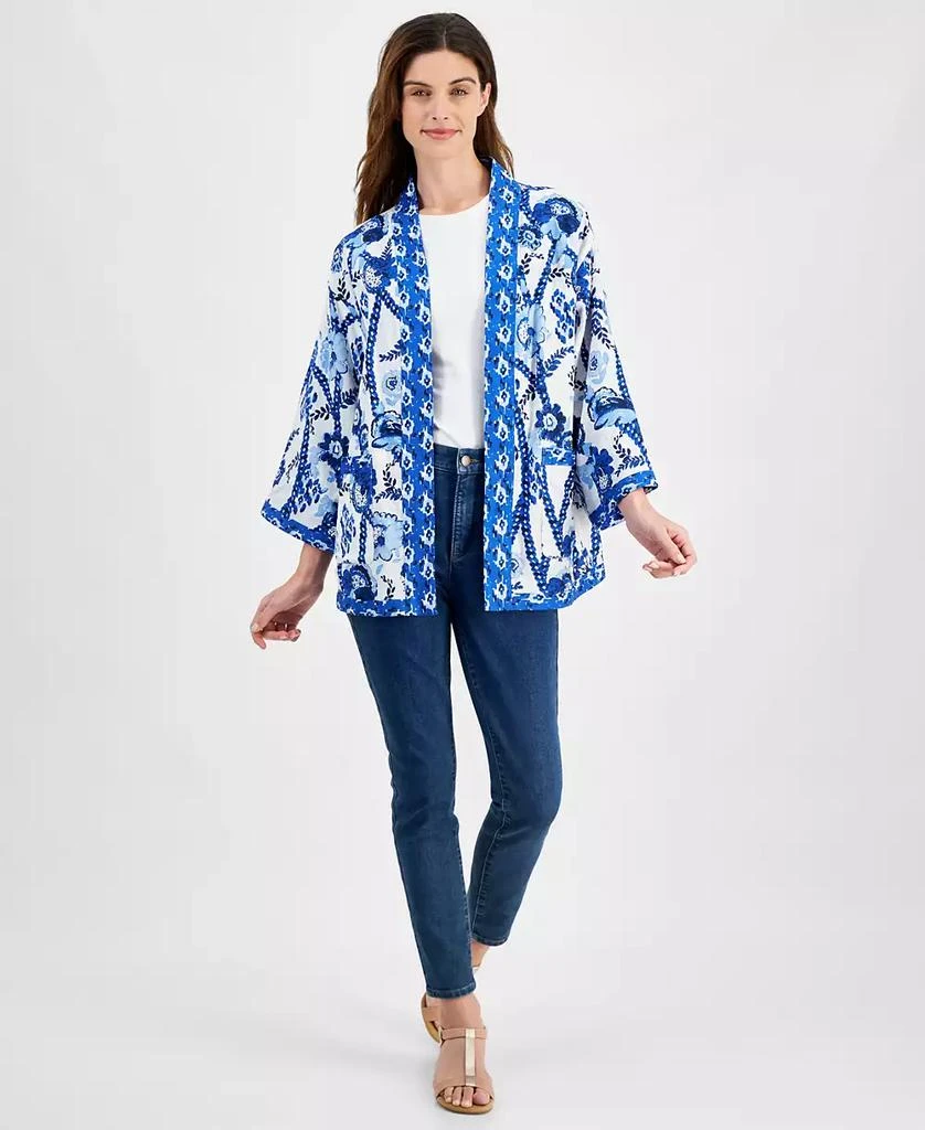 Style & Co Women's Printed Reversible Open-Front Kimono, Created for Macy's 1