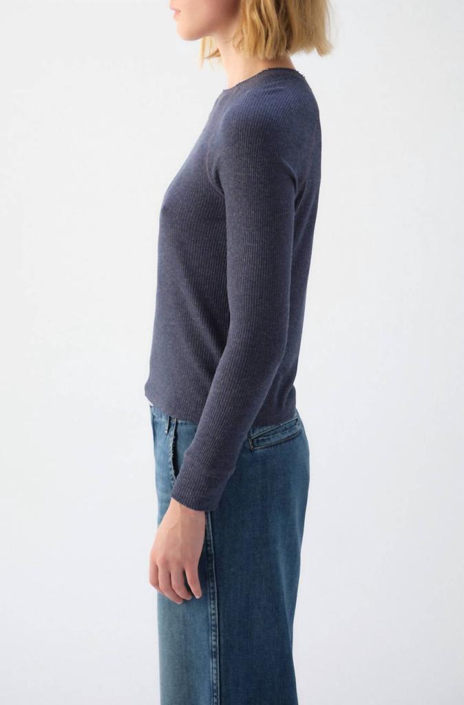 AMO Lovely Rib Tee In Neptune
