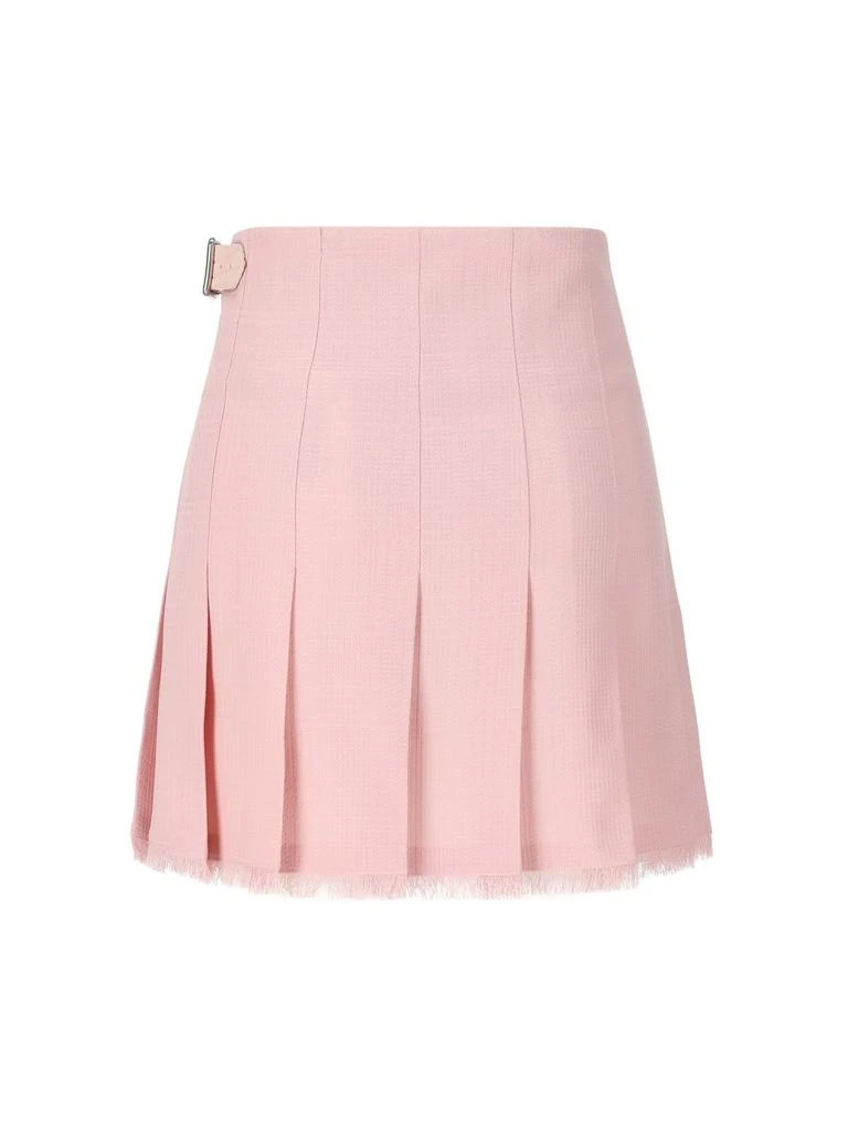 Burberry Burberry Buckle-Fastened Frayed-Hem Pleated Kilt 1