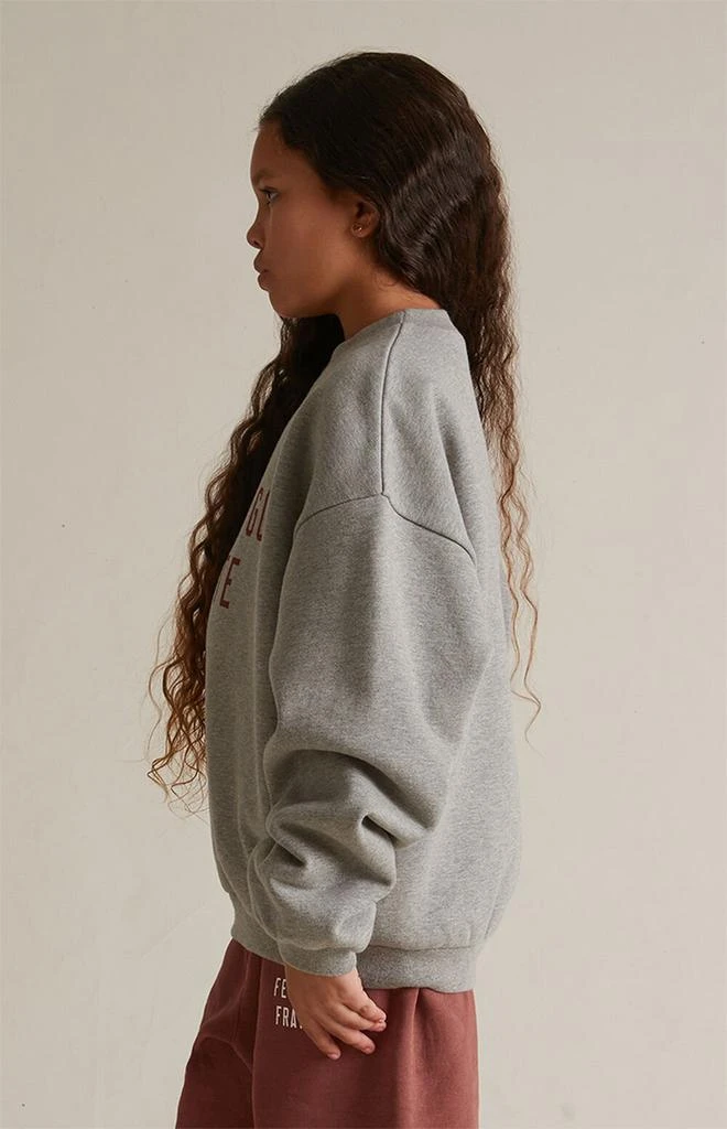Essentials Kids Dark Heather Oatmeal Fleece Crew Neck Sweatshirt 3