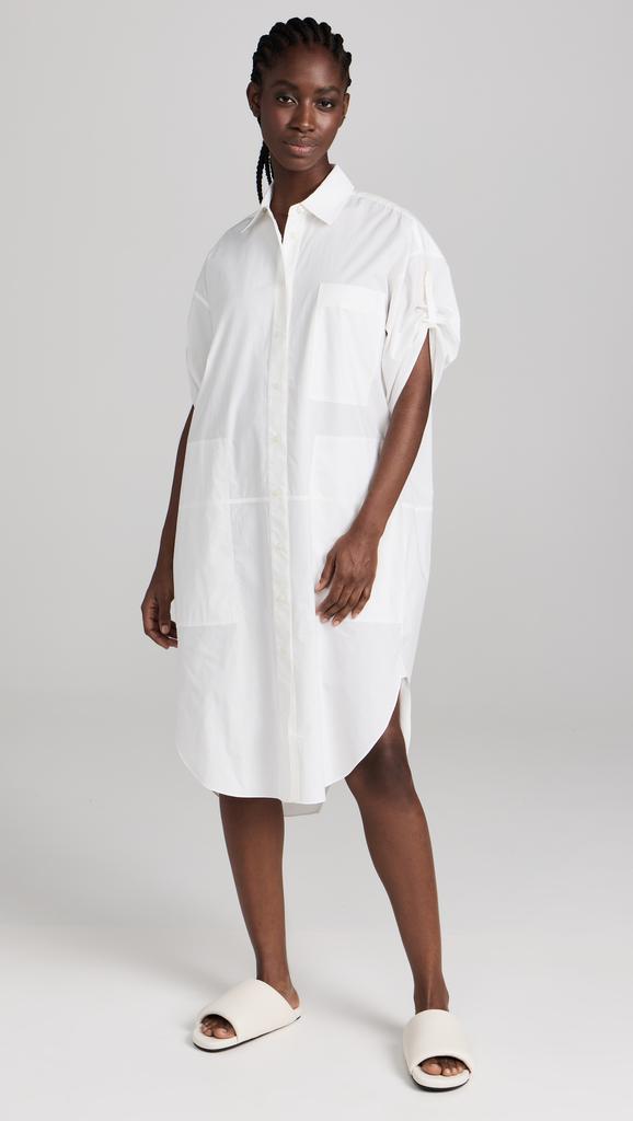 Lee Mathews Poplin Short Sleeve Shirt Dress