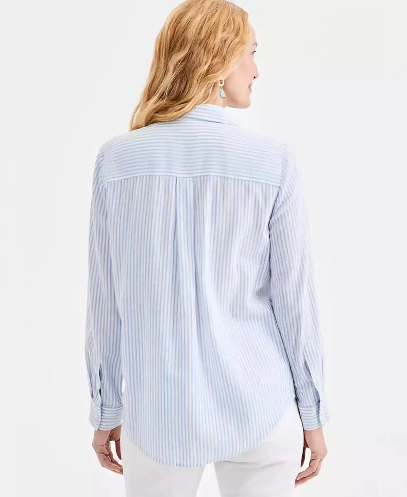 Style & Co Women's Striped Embroidered Perfect Shirt, Macy's Exclusive 4