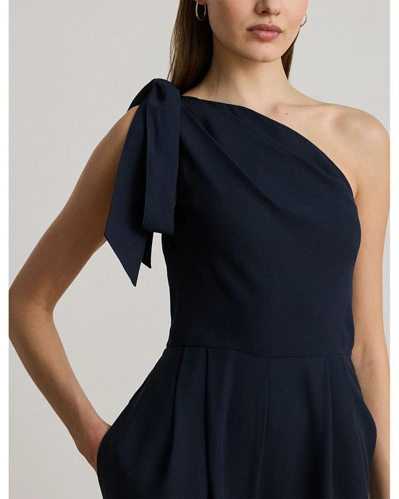 Ralph Lauren Bow Trim Crepe One Shoulder Jumpsuit 2