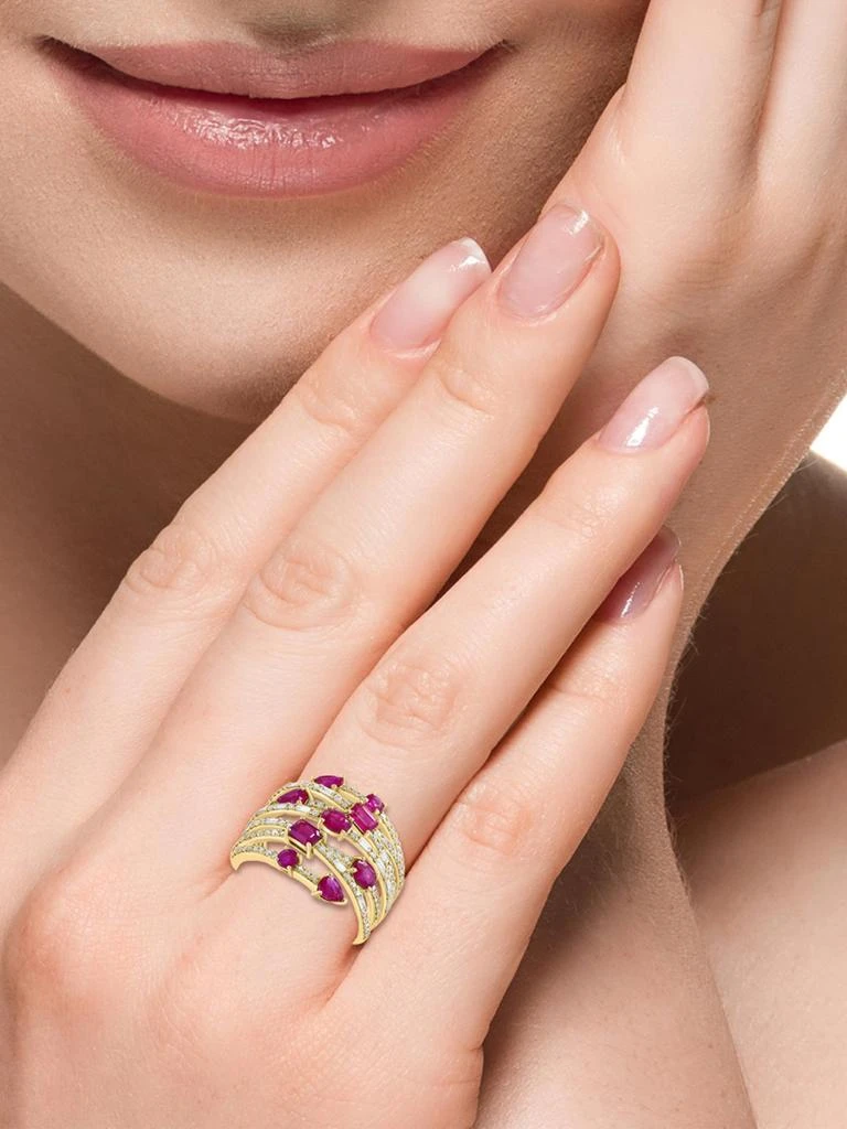 Effy 14K Yellow Gold, Ruby 
1.5 TCW Diamond Ring 4