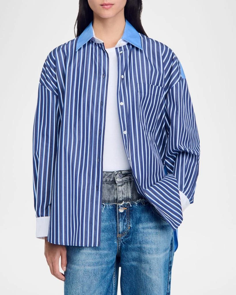 Sandro Bogota Striped Button-Front Shirt 1