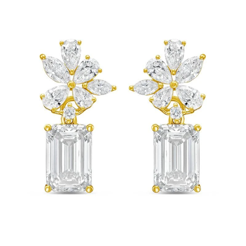 Diana M Jewels 14KT YELLOW GOLD LAB GROWN DIAMOND FASHION  EARRINGS WEIGHING 8.00 CTS TW