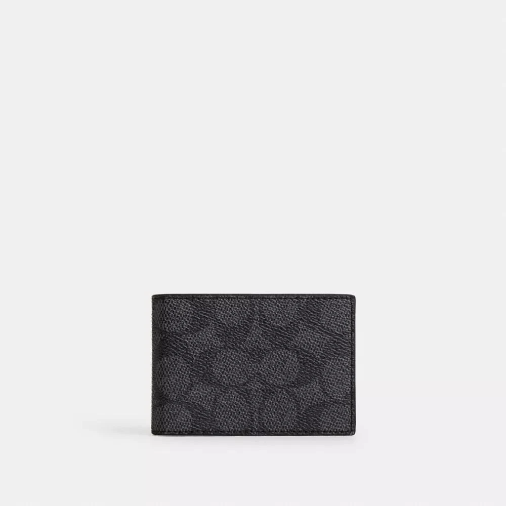 Coach Compact Billfold Wallet In Signature Canvas