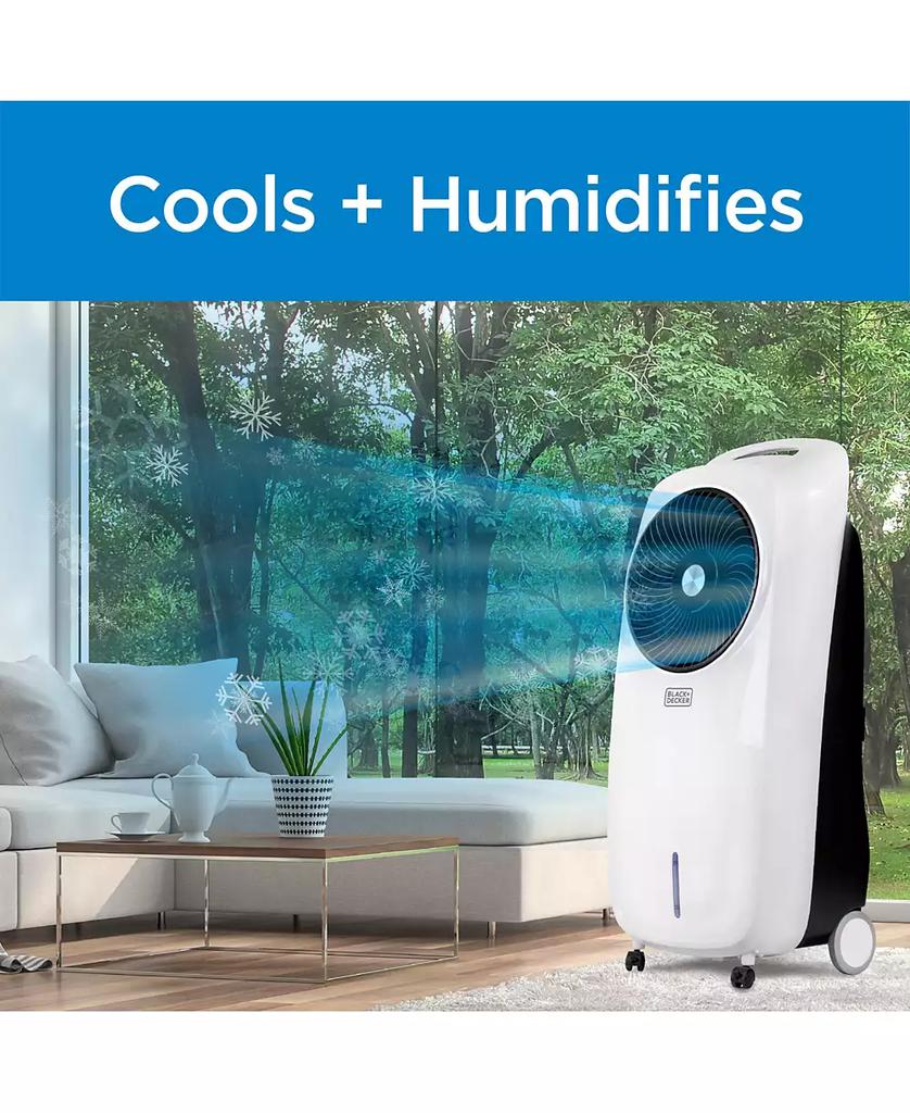 Black & Decker BLACK + DECKER BEAC75 Evaporative Air Cooler - Portable Cooling Fan with LED Display, Remote Control, 2-Gallon Water Tank - Compact and Lightweight Design - 2 Casters and 2 Wheels for Easy Mobility