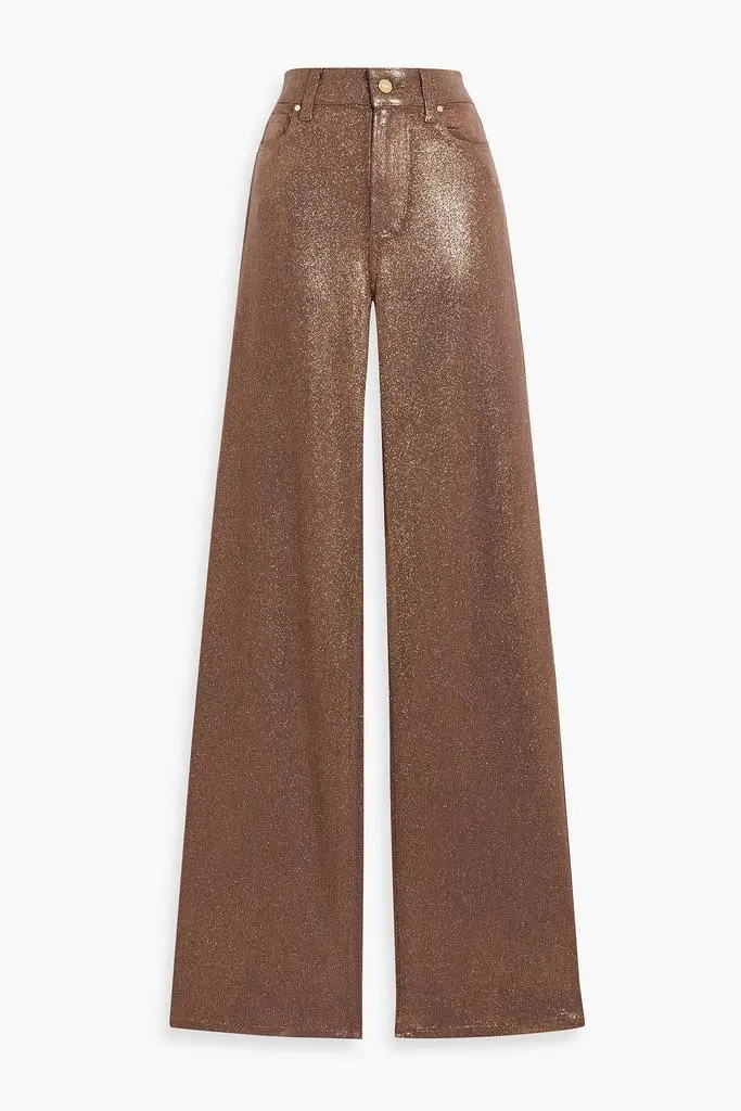 Paige Sasha glittered high-rise wide-leg jeans