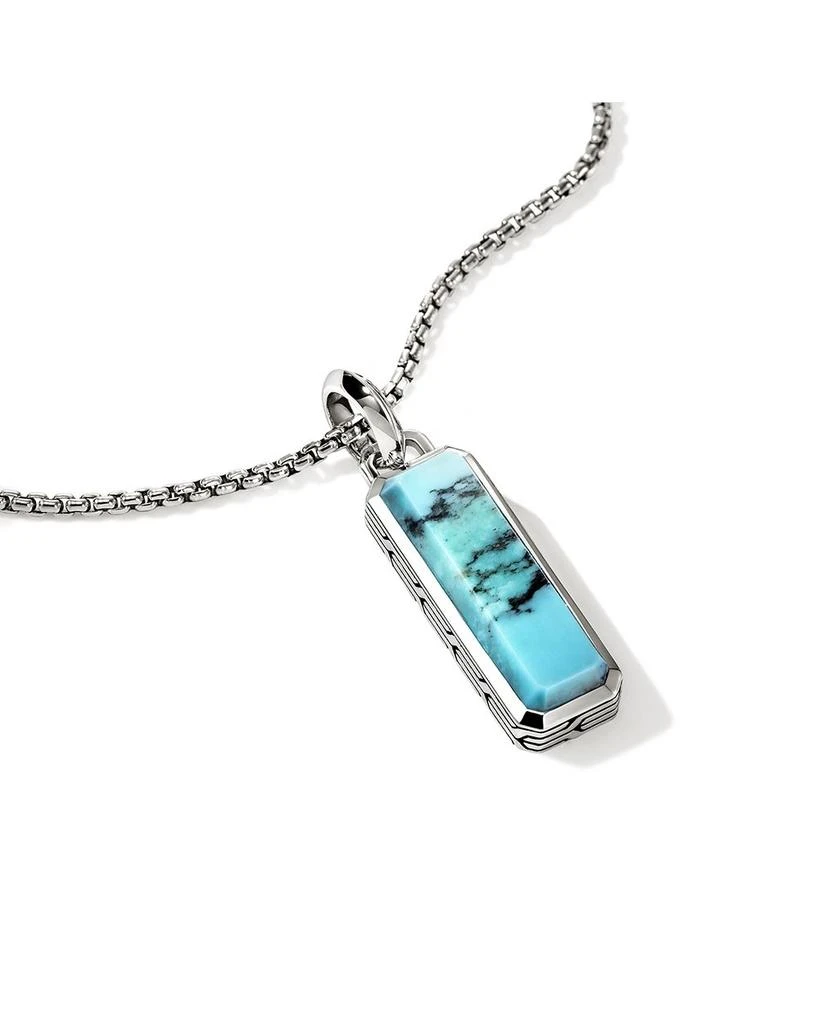 John Hardy Men
s Sterling Silver Modern Talisman Turquoise Pendant Necklace, 22" 4
