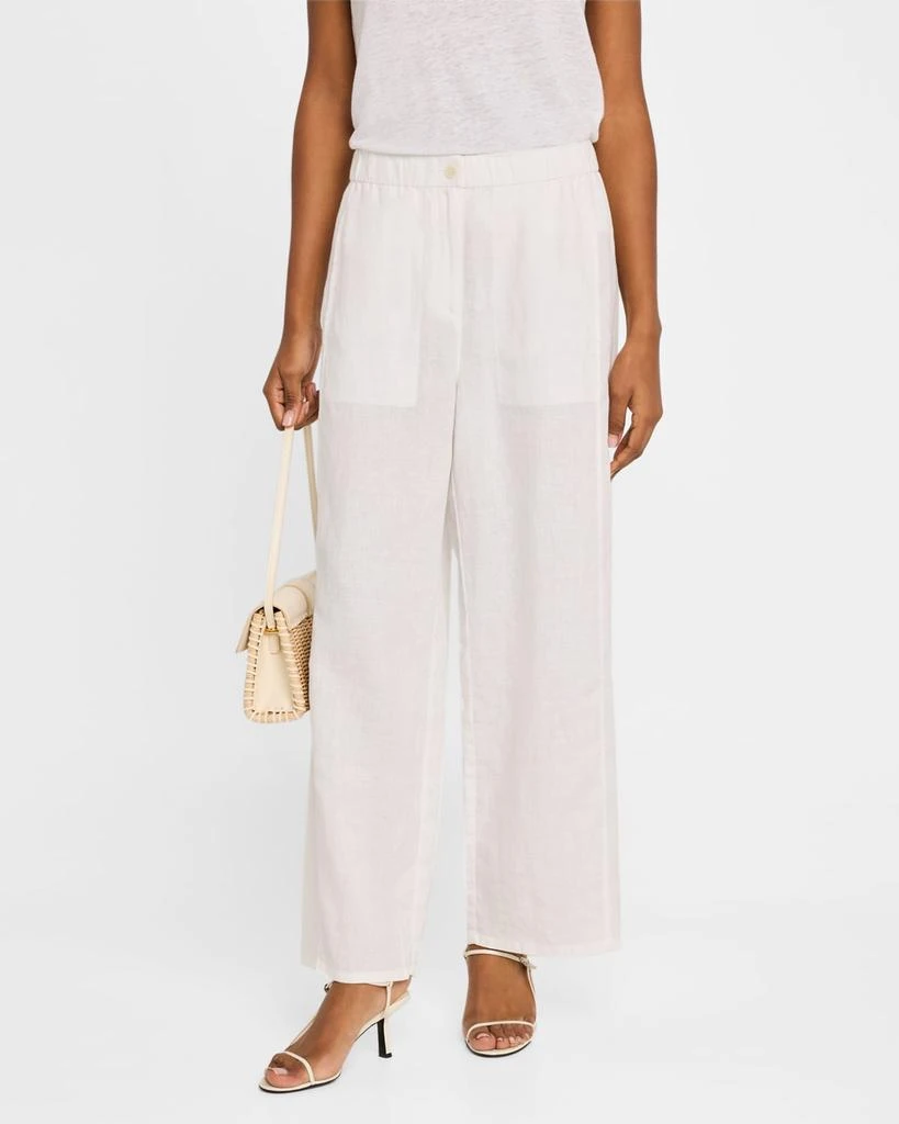 Eileen Fisher Petite Cropped Straight-Leg Organic Linen Pants 4