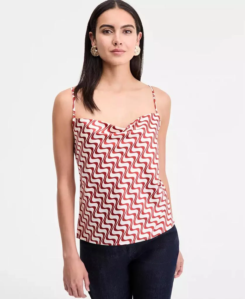 INC International Women's Animal-Print Cowlneck Camisole Top, Exclusively at Macy's 1