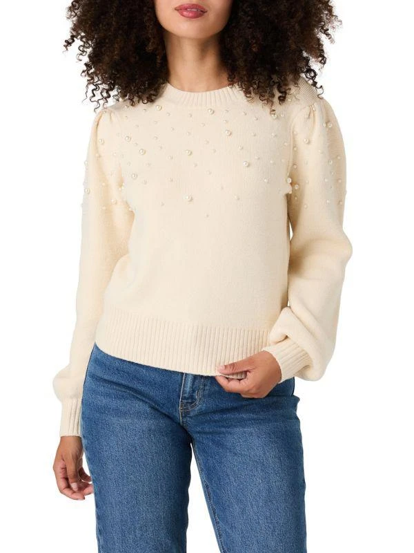 French Connection Babysoft Simulated Pearl Trim Sweater 1