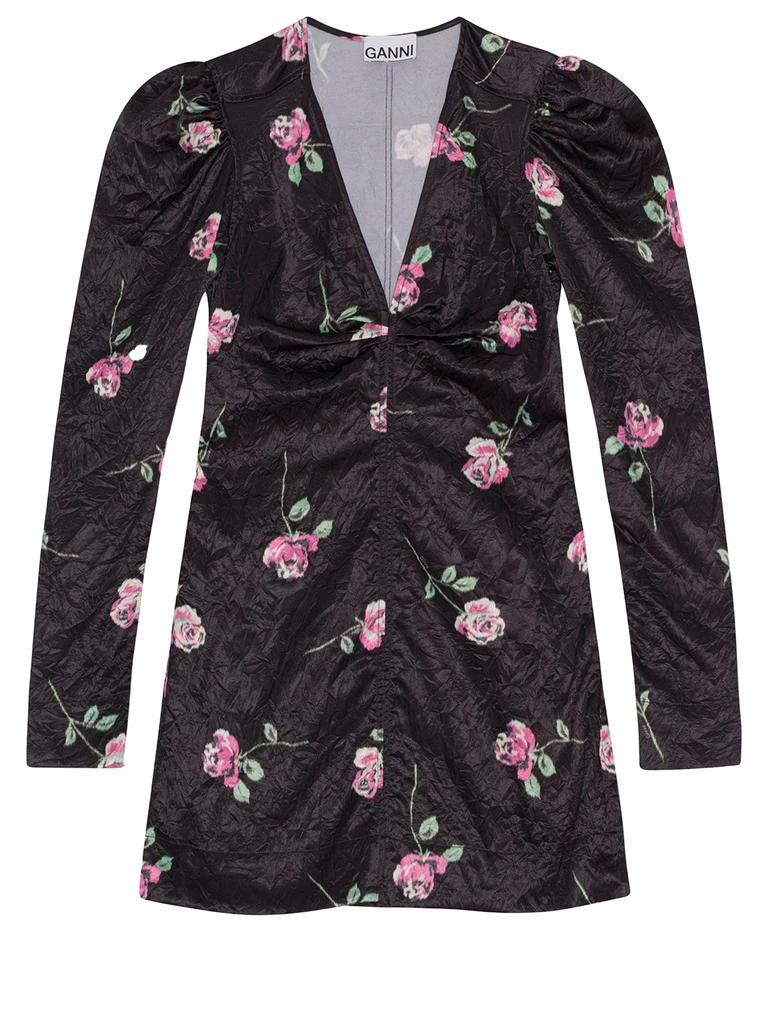 Ganni Crinkled satin dress 1