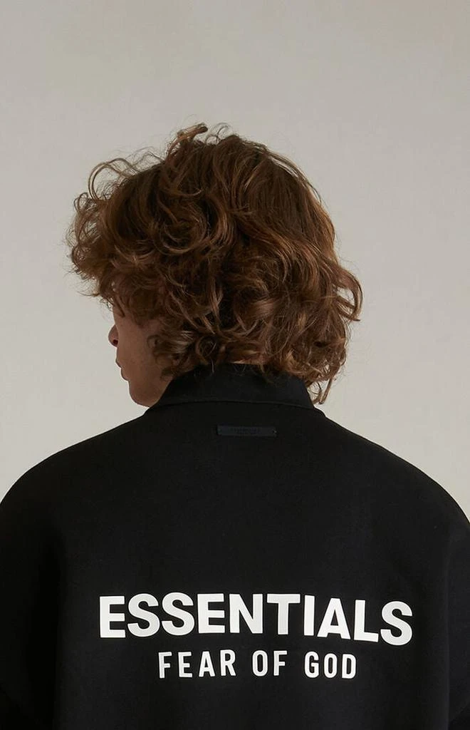 Essentials Black Fleece Polo Sweatshirt 5