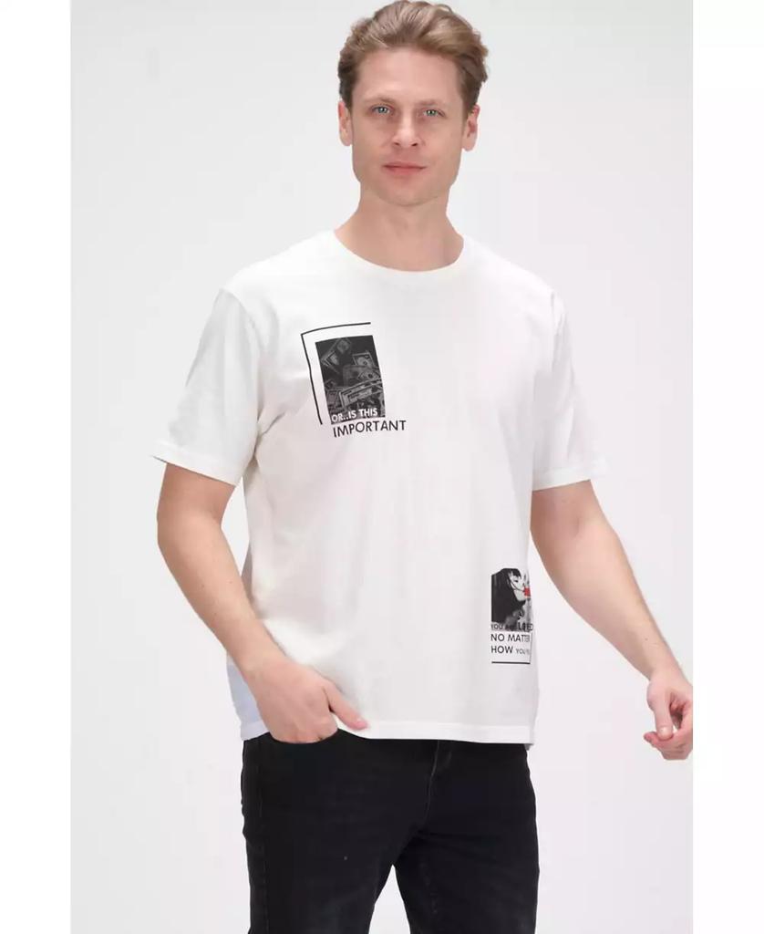 RON TOMSON Men's Modern Print Fitted Important T-shirt