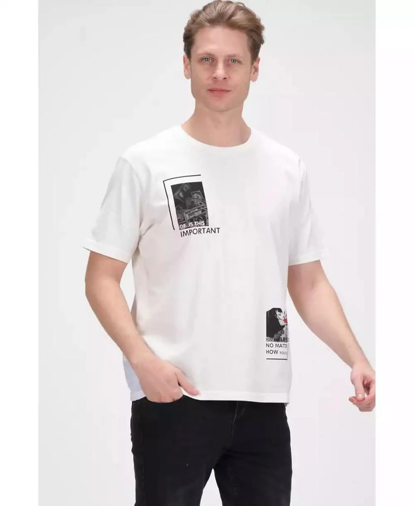 RON TOMSON Men's Modern Print Fitted Important T-shirt 1