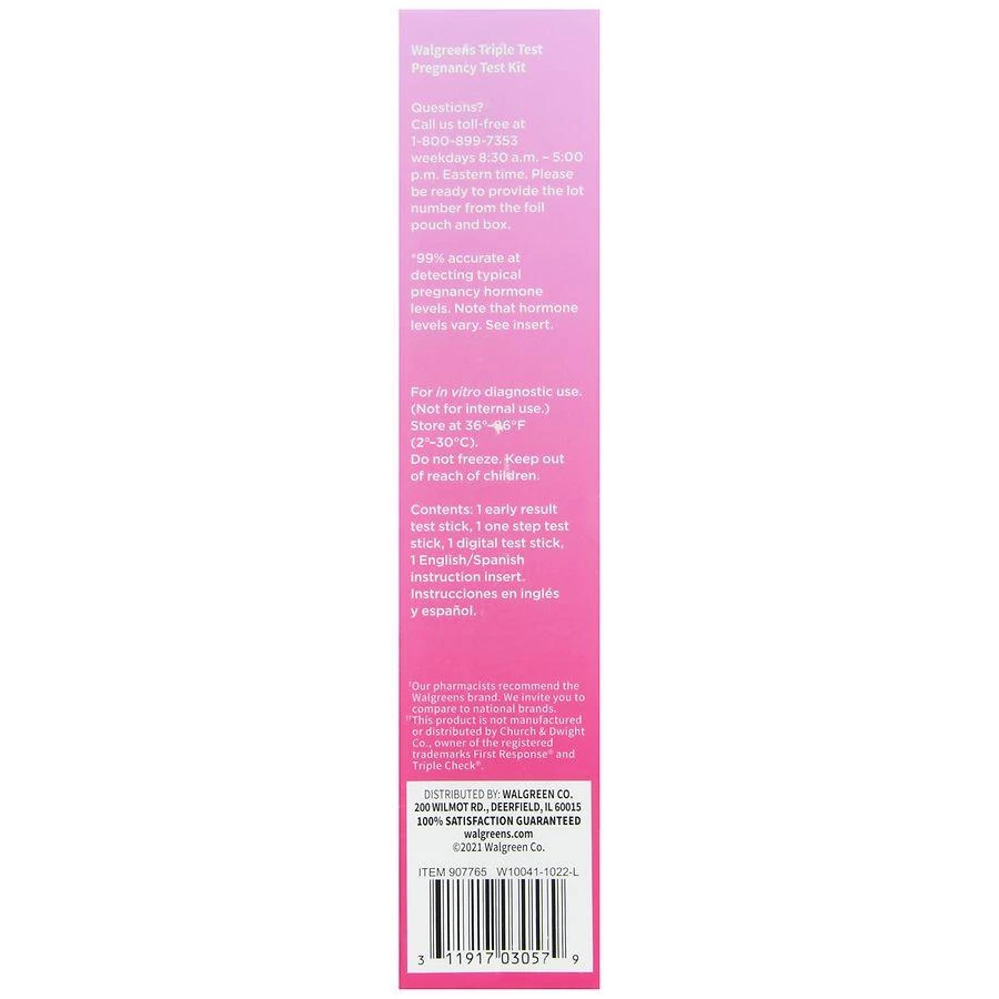 Walgreens Triple Test Pregnancy Test Kit 4