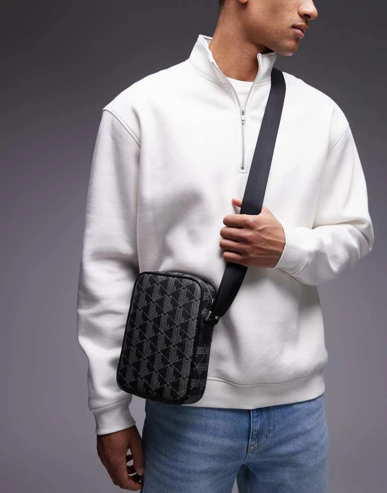 Lacoste Lacoste monogram crossbody bag in grey