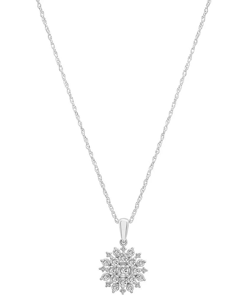 Macy's 2-Pc. Set Diamond Cluster Pendant Necklace & Matching Stud Earrings (1 ct. t.w.) in 14k White Gold, Created for Macy's 3