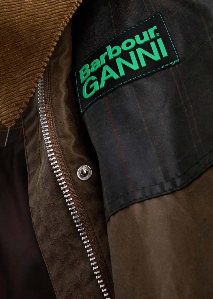 Barbour X Ganni Duffle panelled waxed cotton coat 5