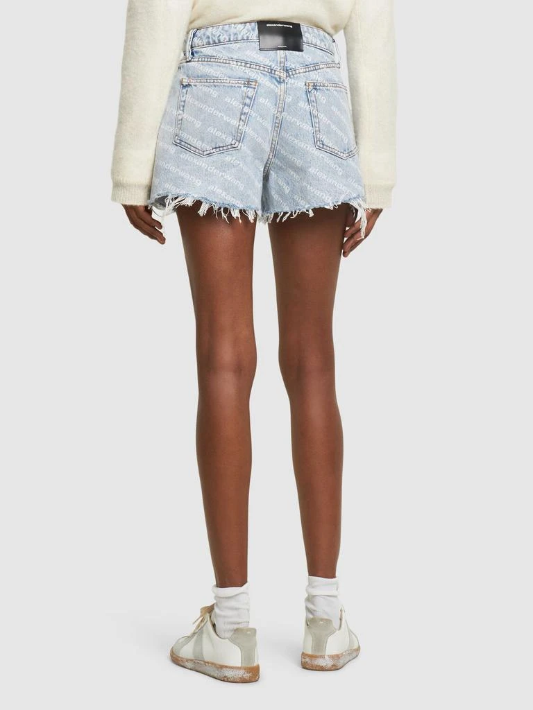 ALEXANDER WANG High Waist Flocked Logo Denim Shorts 2