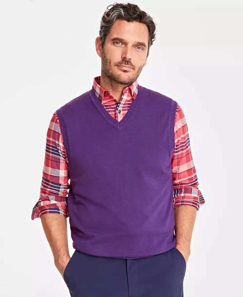 Club Room Men's Solid V-Neck Sweater Vest, Created for Macy's 2
