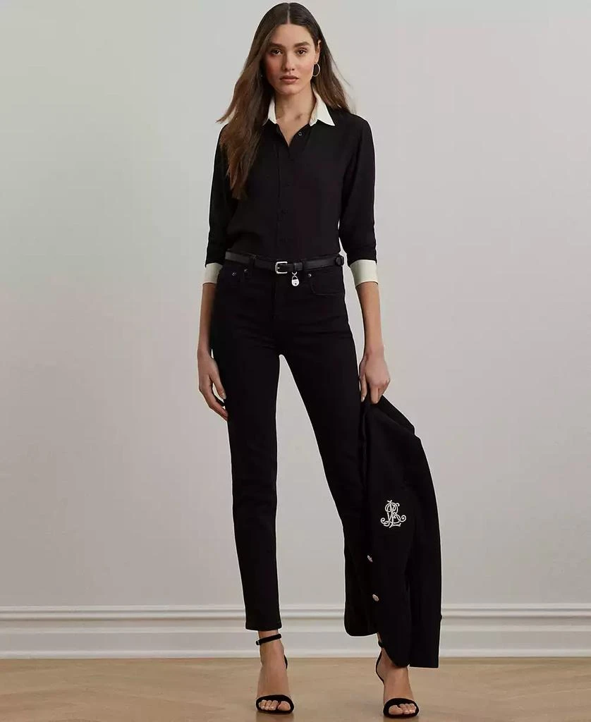 Ralph Lauren Women's Classic-Fit Two-Tone Georgette Shirt 4