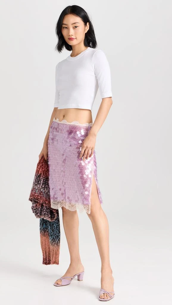 ROSETTA GETTY Cropped Sleeve T-Shirt 6