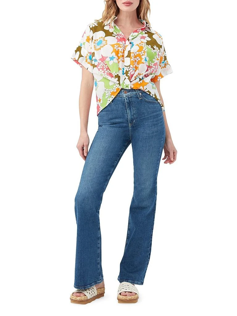 Trina Turk Coty Floral Cotton Tucked Shirt 2