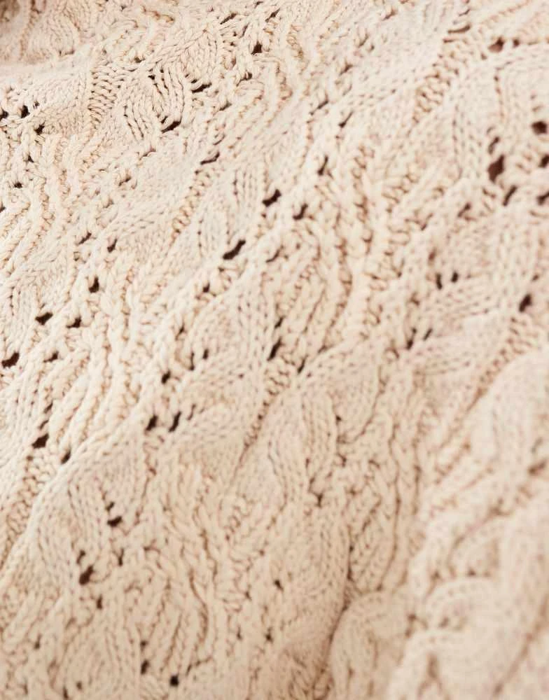 Free People Free People high neck pointelle sleeveless jumper in neutral 2